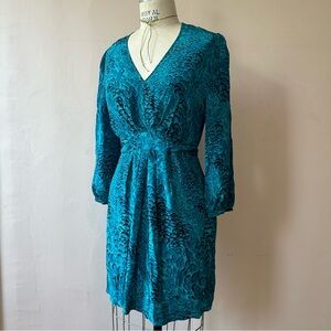 M 100% silk v-neck long sleeve dress Elorie